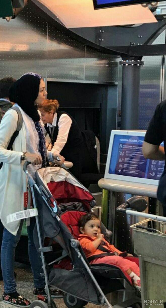 عکس آزاده نامداری در فرودگاه میلان عکس آزاده نامداری در فرودگاه میلان