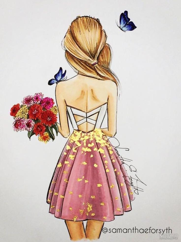 عکس نقاشی دخترونه فانتزی ساده عکس نقاشی دخترونه فانتزی ساده