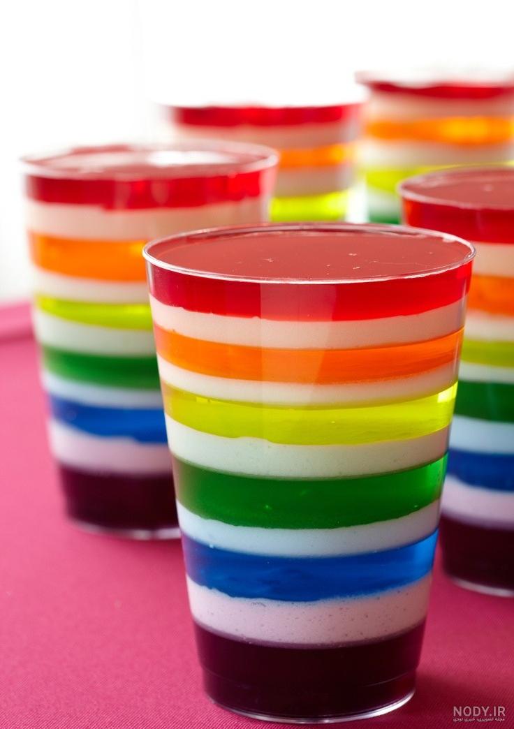 طرز تهیه ژله چند رنگ در جام طرز تهیه ژله چند رنگ در جام