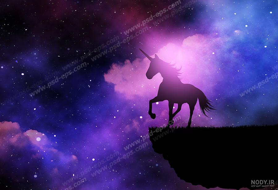 عکس اسب تک شاخ واقعی