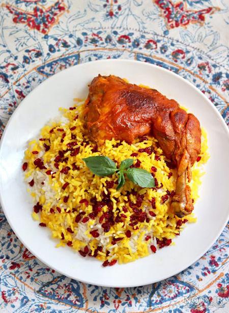 عکس غذا زرشک پلو با مرغ