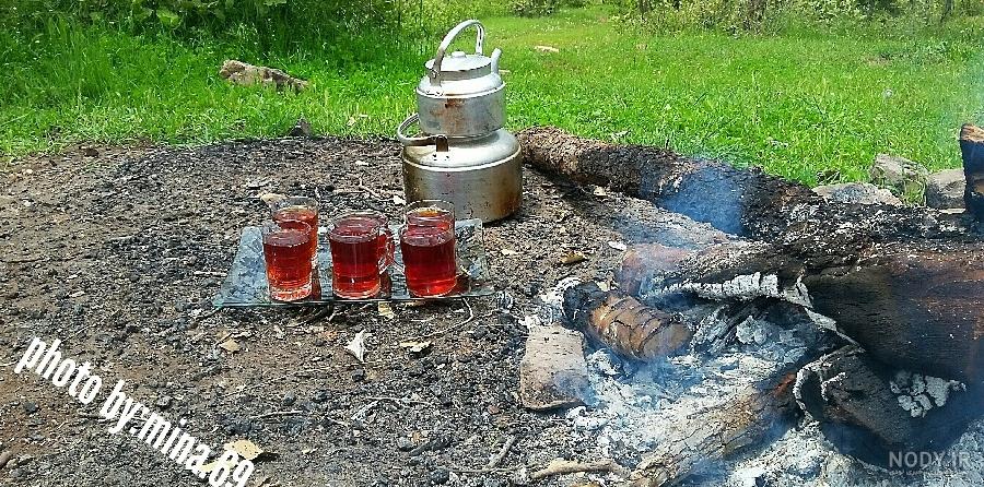 عکس چای آتیشی در کوه