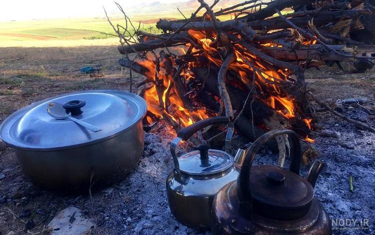 عکس چای آتیشی در کوه