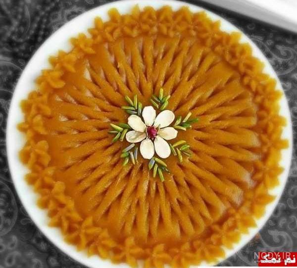 طرز تهیه حلوا زعفرانی با عکس
