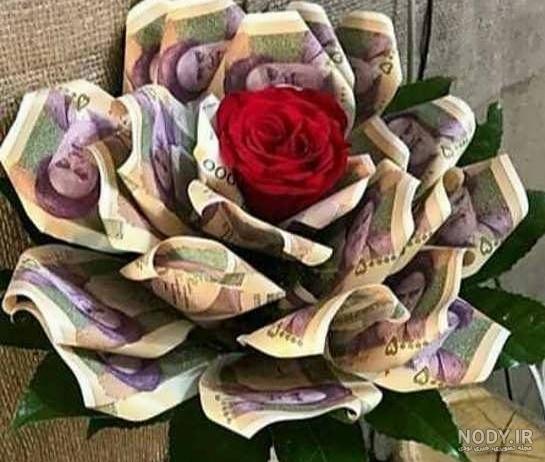عکس دسته گل پول