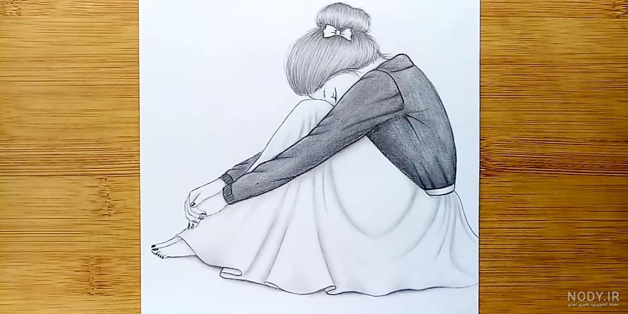 عکس طراحی غمگین دخترانه