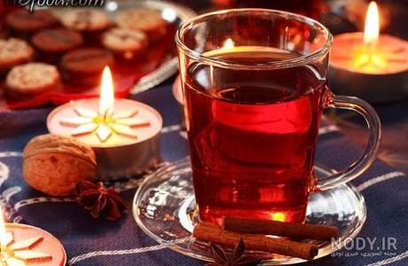 عکس چای اتیشی در زمستان