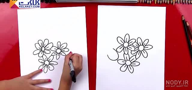 طرح گل ساده برای نقاشی