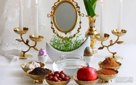 تزیین هفت سین با استکان کمر باریک تزیین هفت سین با استکان کمر باریک