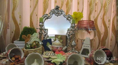 سفره هفت سین با استکان سفره هفت سین با استکان