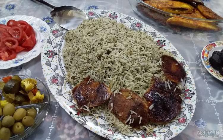 عکس غذای پلو ماهی