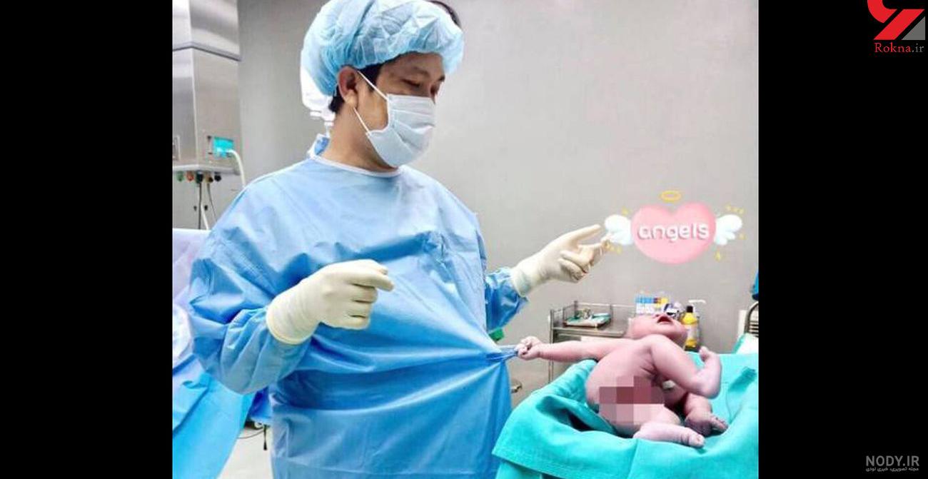 عکس نوزاد تازه متولد شده در بیمارستان