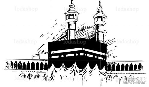 عکس کعبه سیاه و سفید