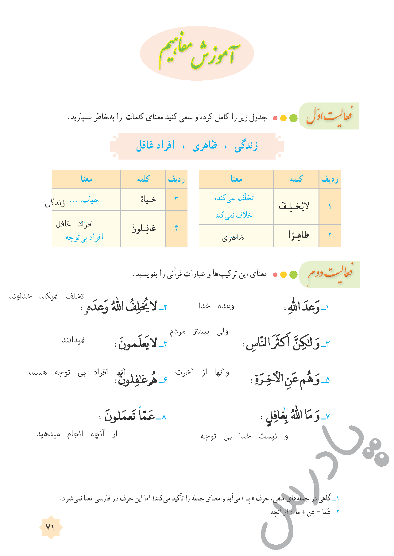 عکس کتاب قران پایه نهم