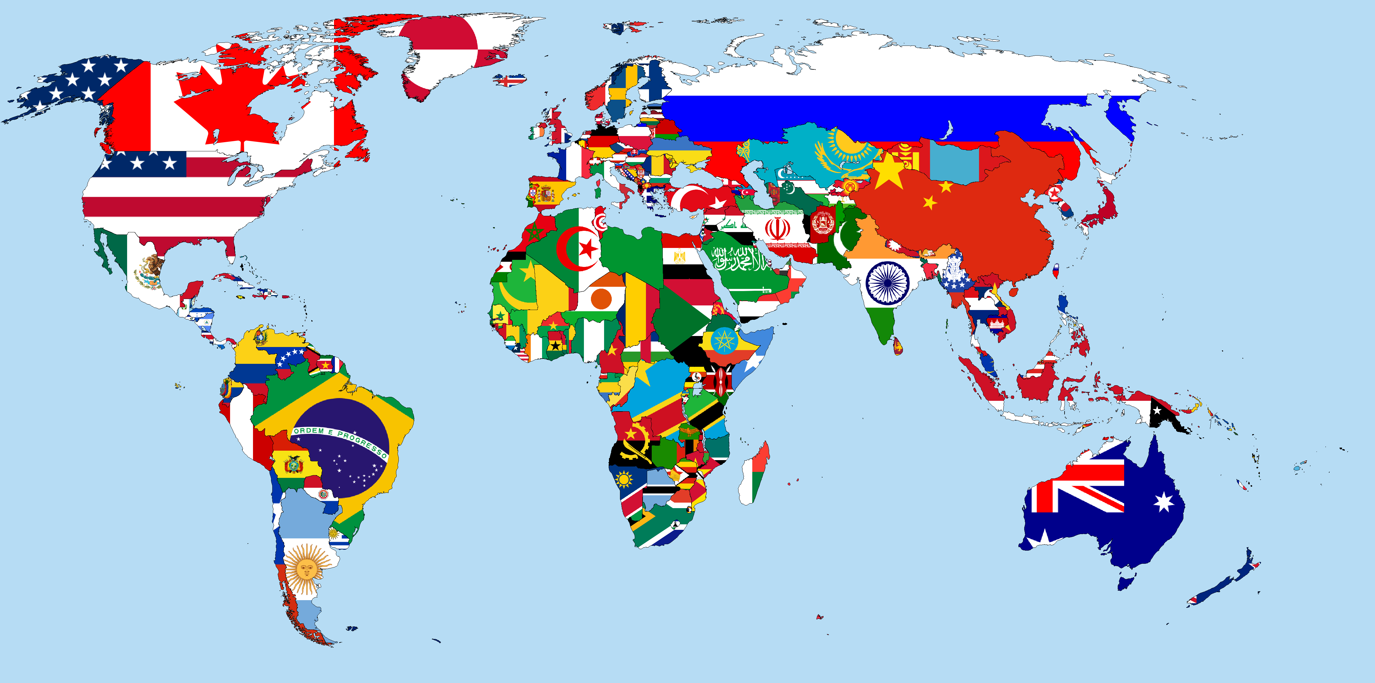نام کشورهای جهان روی نقشه