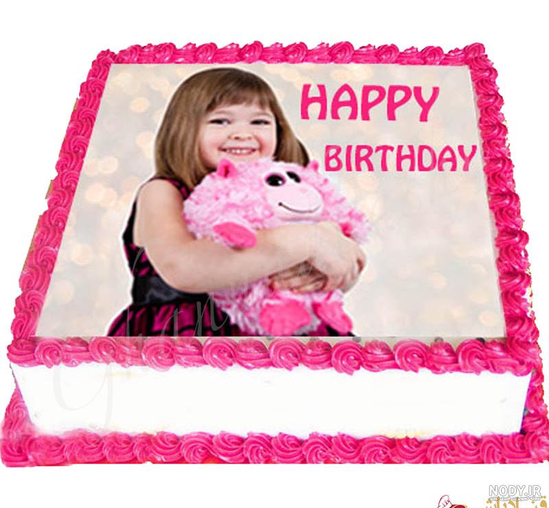 کیک تولد دخترانه با چاپ عکس