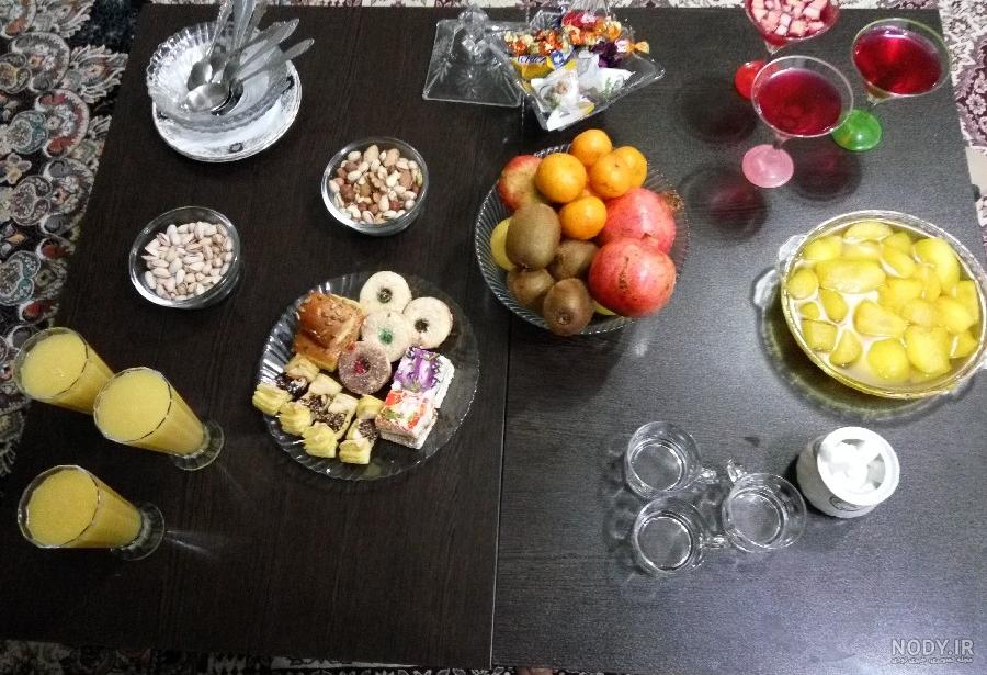 تزیین سفره شب یلدا ساده تزیین سفره شب یلدا ساده