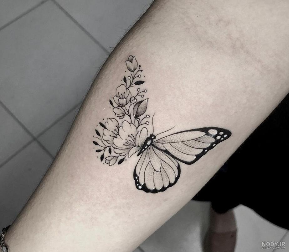 عکس تاتو پروانه روی بازو