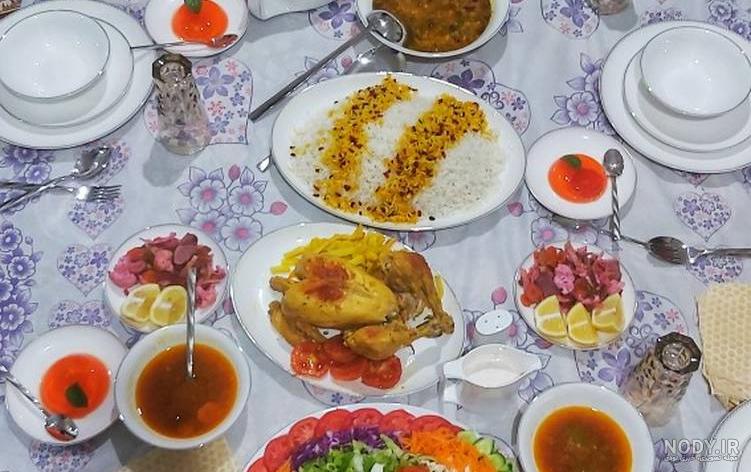 لیست غذا برای شام