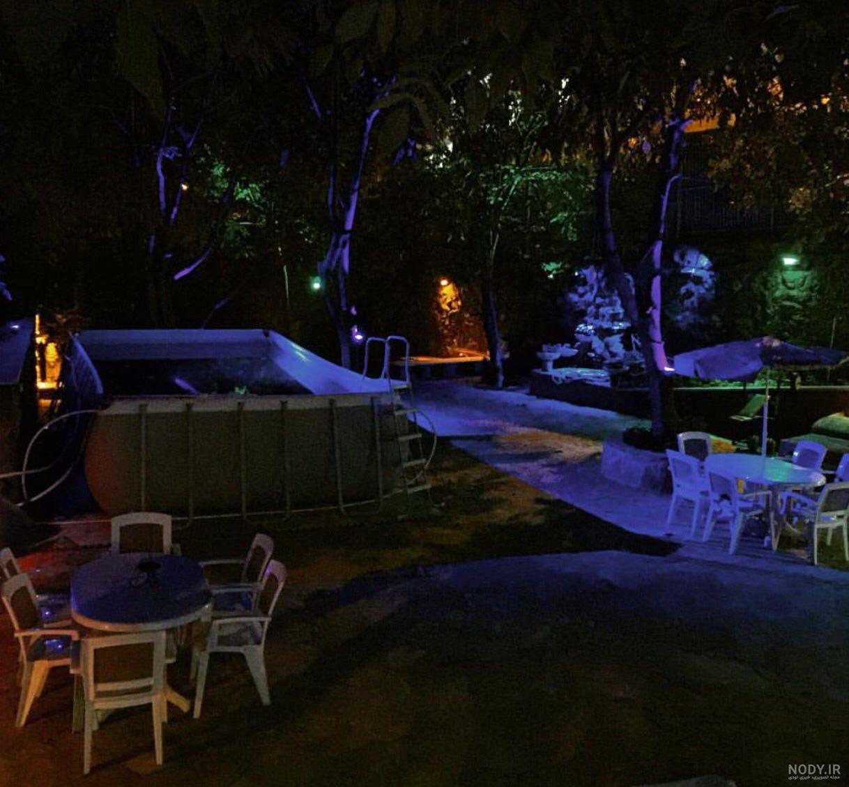 عکس شب در باغ