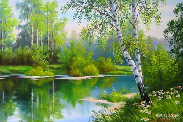 عکس منظره نقاشی رنگ روغن