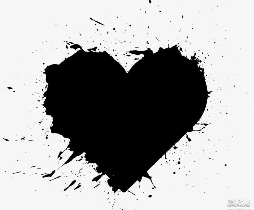 عکس مشکی قلب شکسته