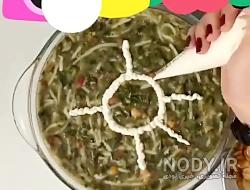 آموزش تزیین آش رشته ساده