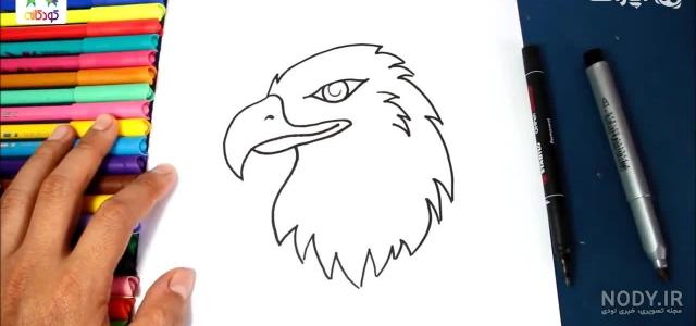 آموزش نقاشی عقاب در حال پرواز