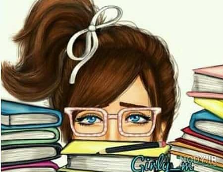 عکس دختر چادری در حال درس خواندن