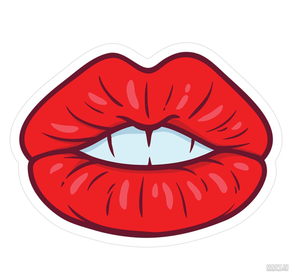 عکس استیکر لب و بوسه