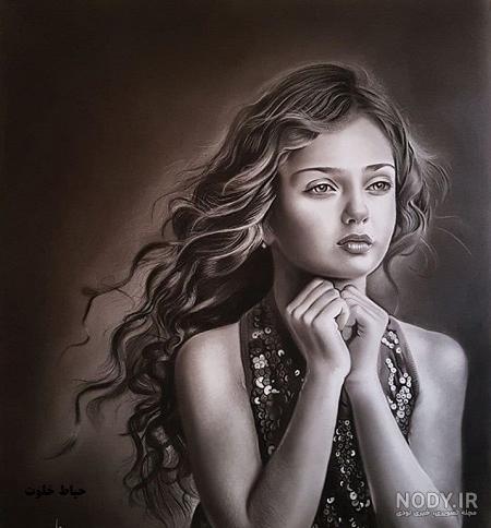 عکس طراحی چهره دختر ساده