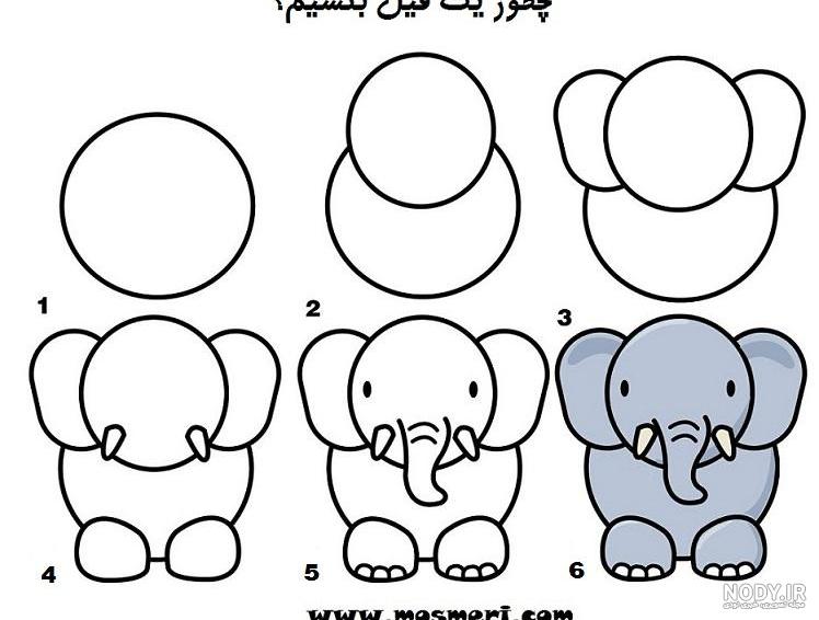 نقاشی فیل زیبا