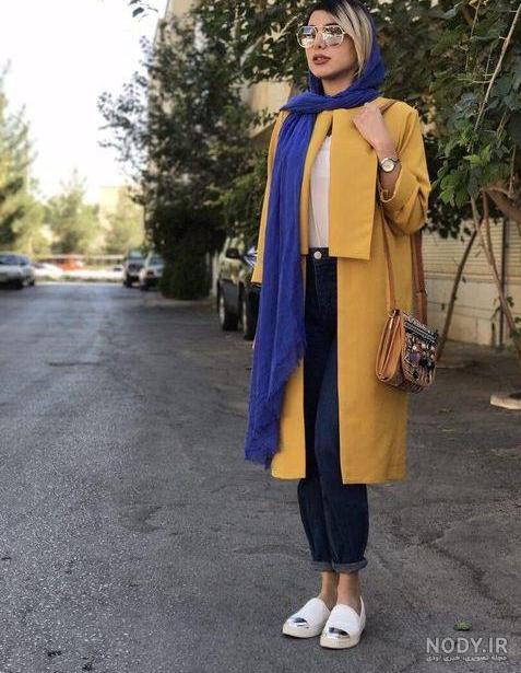 عکس مدل مانتو زرد جدید