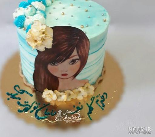 کیک دخترانه صورتی کیک دخترانه صورتی