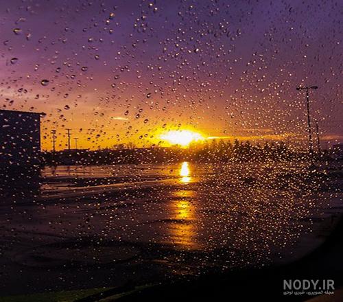 عکس غروب باران