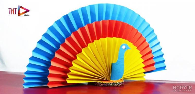 عکس کاردستی طاووس با کاغذ رنگی