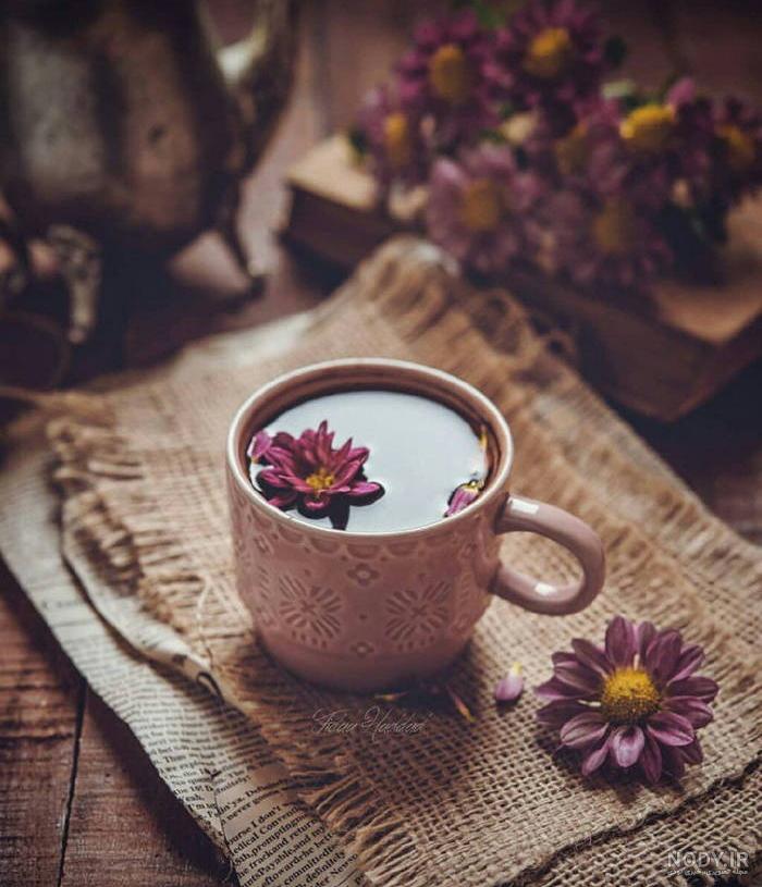 عکس کتاب با فنجان قهوه