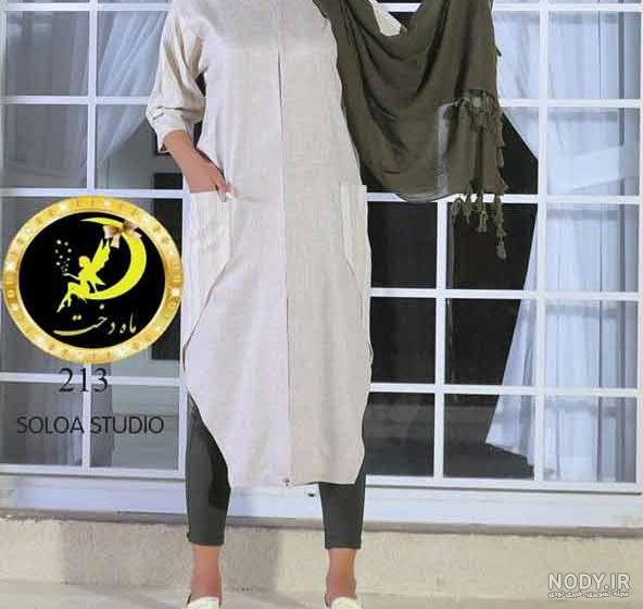 عکس مدل مانتو نخی تابستانه بلند عکس مدل مانتو نخی تابستانه بلند