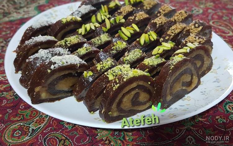 طرز تهیه رولت خرما با ارده طرز تهیه رولت خرما با ارده