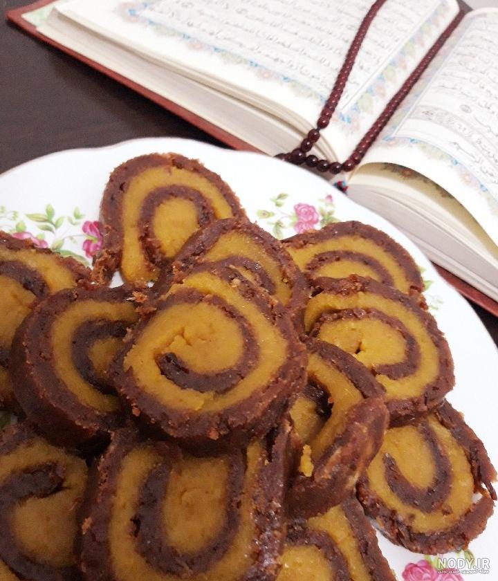طرز تهیه رولت خرما با نان میکادو طرز تهیه رولت خرما با نان میکادو