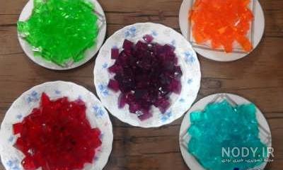 طرز تهیه ژله چند رنگ