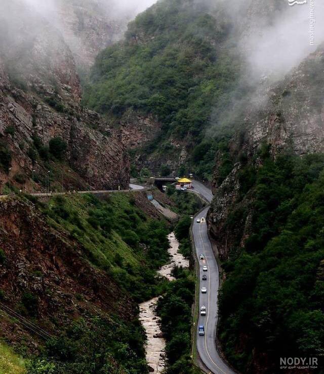 عکس طبیعت زیبای جاده چالوس