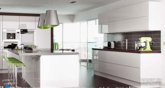 کابینت های گلاس سفید اکلیلی و طلایی