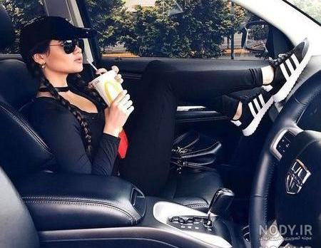 عکس دختر با ماشین پارس