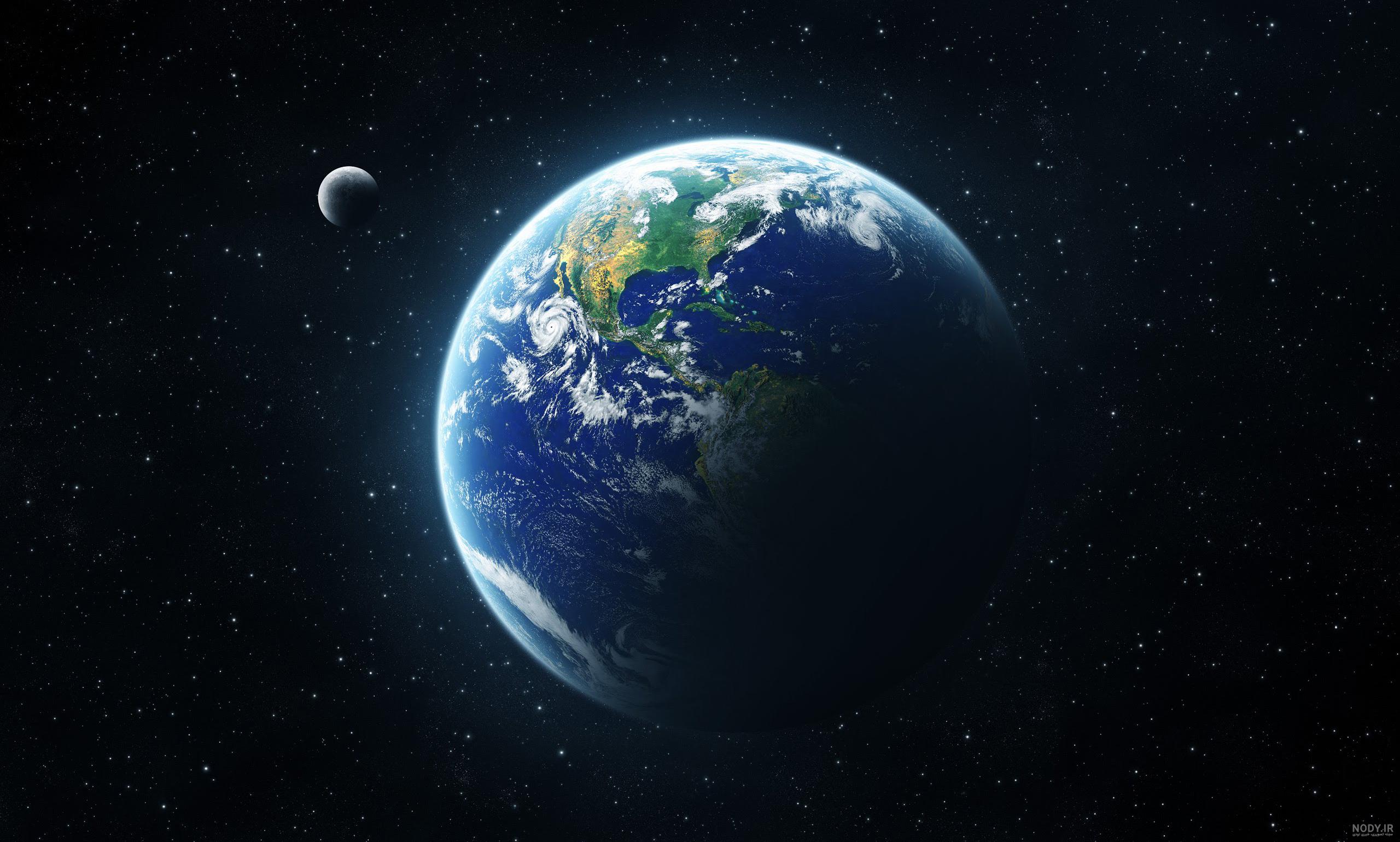 عکس کره زمین در شب برای پس زمینه