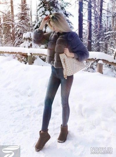 عکس دختر از پشت سر در زمستان