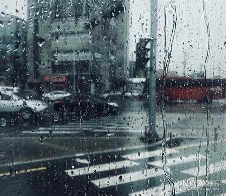 هوای بارانی عکس باران و پنجره