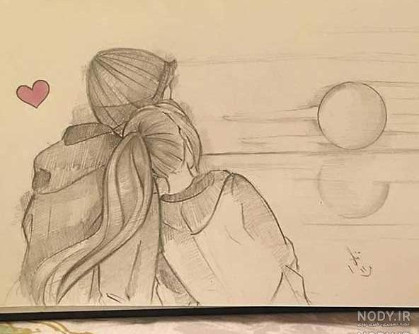 عکس دونفره عاشقانه نقاشی