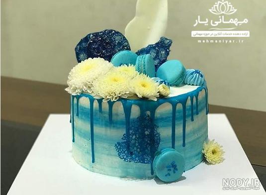 کیک تولد آبی کاربنی کیک تولد آبی کاربنی