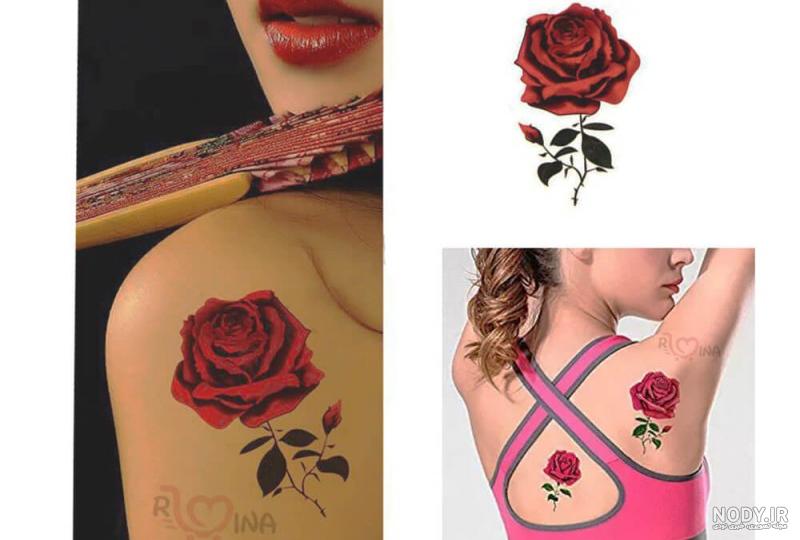 تاتو گل رز سیاه تاتو گل رز سیاه